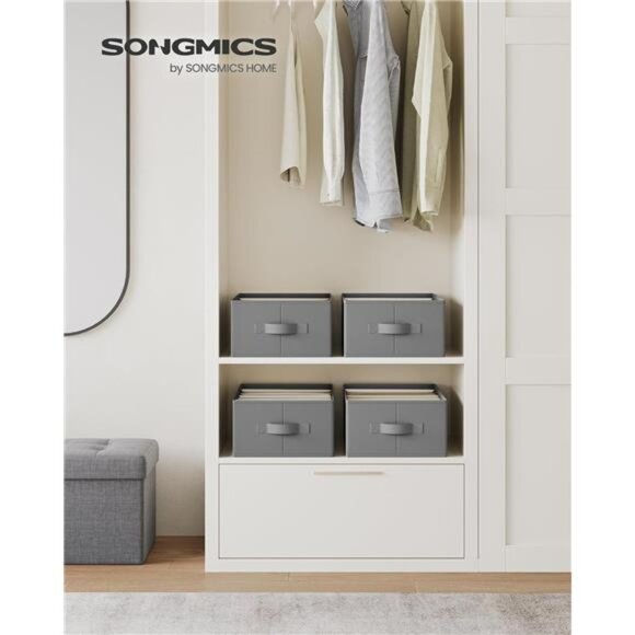 Set of 4 Large Size Wardrobe Clothes Organizers, 6-Compartment Foldable Drawer - Picture 6 of 7